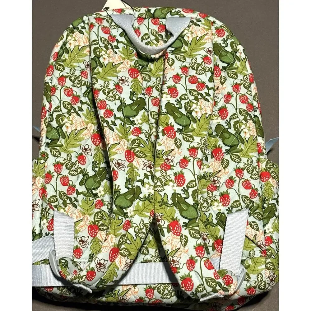 Vera Bradley Frogberry Essential Backpack Book Bag EXACT Frogs Raspberries NWT